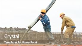  Presentation with builder - Amazing presentation theme having pump pouring cement into formwork backdrop and a coral colored foreground