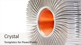  Presentation with cpu - Cool new presentation with pump pumping - cpu cooler isolated on white backdrop and a lemonade colored foreground