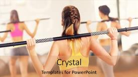  Presentation with women - PPT theme having pump up - picture of group women working background and a coral colored foreground