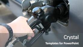  Presentation with oil and gas industry - Slides with pumping gas into a car background and a dark gray colored foreground