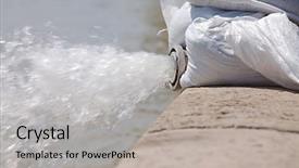  Presentation with water pumps - Audience pleasing presentation consisting of pumping out water backdrop and a light gray colored foreground