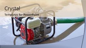  Presentation with area - Slide deck having pumping water from a flooded background and a lemonade colored foreground