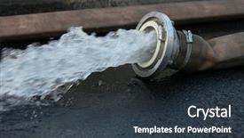  Presentation with pipe - Cool new slide deck with pumping water backdrop and a tawny brown colored foreground