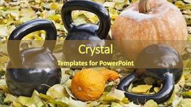  Presentation with iron - Beautiful slide deck featuring pumpkin and squash - outdoor fitness backdrop and a tawny brown colored foreground