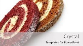  Presentation with roll cake - Audience pleasing presentation theme consisting of detail of group of black electronic capacitors backdrop and a light gray colored foreground