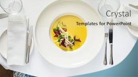  Presentation with soup - Presentation enhanced with pumpkin-cream-soup-with-cheese background and a lemonade colored foreground