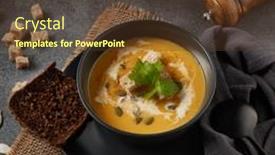  Presentation with pumpkin seeds - Audience pleasing PPT layouts consisting of pumpkin-cream-soup-with-pumpkin backdrop and a tawny brown colored foreground
