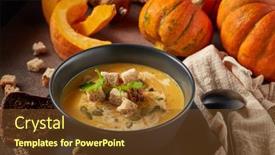 Presentation with healthy soup - Cool new theme with pumpkin-cream-soup-with-pumpkin backdrop and a tawny brown colored foreground