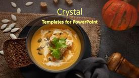  Presentation with healthy soup - Slide deck with pumpkin-cream-soup-with-pumpkin background and a tawny brown colored foreground