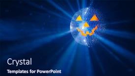  Presentation with disco ball - Audience pleasing slide deck consisting of pumpkin-disco-ball-at-halloween backdrop and a navy blue colored foreground