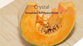  Presentation with restaurant kitchen - Slides featuring pumpkin on a napkin from restaurant kitchen background and a yellow colored foreground