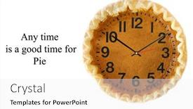  Presentation with clock face - Presentation design featuring pumpkin-pie-clock-fresh-baked background and a white colored foreground