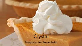  Presentation with swirls - Presentation theme featuring pumpkin pie with swirls background and a gold colored foreground
