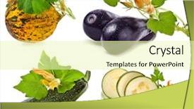 Presentation with white flowers - PPT layouts with pumpkin plants - collection of fresh vegetable zucchini background and a soft green colored foreground