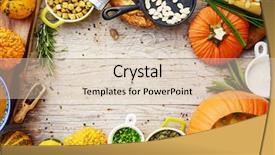  Presentation with healthy soup - Audience pleasing presentation theme consisting of pumpkin pumpkin soup healthy food backdrop and a lemonade colored foreground