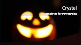  Presentation with filter - Amazing PPT theme having pumpkin scarecrow - blurred image of a smiling backdrop and a black colored foreground
