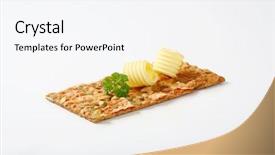  Presentation with cracker - Beautiful PPT layouts featuring pumpkin seed cracker with butter curls on white background backdrop and a white colored foreground