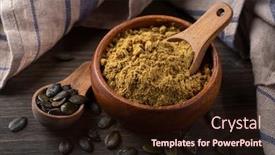  Presentation with seed - Colorful slide set enhanced with pumpkin-seed-flour backdrop and a wine colored foreground