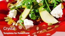  Presentation with seed oil - Theme having pumpkin seed oil - beetroot carpaccio background and a crimson colored foreground