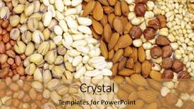  Presentation with nuts - Slide set enhanced with pumpkin seed oil - mixed nuts on a background background and a yellow colored foreground