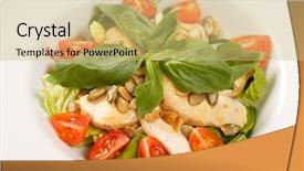  Presentation with vegetable oil - Slide set consisting of pumpkin seed oil - vegetable salad background and a yellow colored foreground