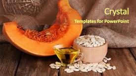  Presentation with seed oil - Cool new presentation design with pumpkin seed oil in glass backdrop and a tawny brown colored foreground