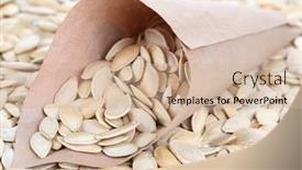  Presentation with pumpkin seeds - Audience pleasing slide deck consisting of pumpkin seeds in paper cornet close up backdrop and a soft green colored foreground