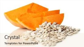  Presentation with pumpkin seeds - Audience pleasing slides consisting of pumpkin seeds isolated backdrop and a lemonade colored foreground