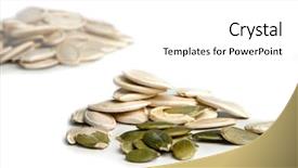  Presentation with pumpkin seeds - Audience pleasing presentation theme consisting of pumpkin seeds on whote background backdrop and a white colored foreground