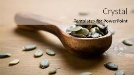  Presentation with pumpkin seeds - Colorful slides enhanced with pumpkin-seeds-on-wooden-spoon backdrop and a lemonade colored foreground