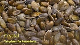  Presentation with pumpkin seeds - Presentation theme featuring pumpkin-seeds-pile-raw-food background and a tawny brown colored foreground
