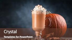  Presentation with k2 spice - PPT layouts consisting of pumpkin spice latte background and a tawny brown colored foreground