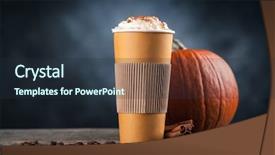  Presentation with collaboration paper dolls - Audience pleasing slide deck consisting of pumpkin spice latte backdrop and a tawny brown colored foreground