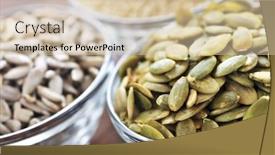  Presentation with pumpkin seeds - Slide deck featuring pumpkin sunflower and sesame seeds close up in glass bowl background and a lemonade colored foreground