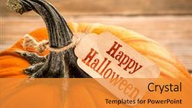  Presentation with happy halloween card - Audience pleasing presentation theme consisting of pumpkin with a paper price backdrop and a  colored foreground