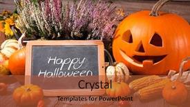 Presentation with happy life - Colorful PPT layouts enhanced with pumpkins and happy halloween backdrop and a red colored foreground