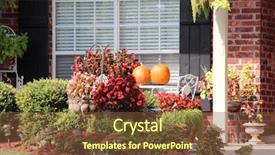  Presentation with islamic decorations decoration and motif - Colorful slides enhanced with pumpkins and other decorations near backdrop and a tawny brown colored foreground