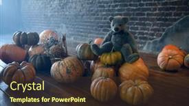  Presentation with nobody - Colorful slide deck enhanced with pumpkins-and-teddy-bear-nobody backdrop and a tawny brown colored foreground