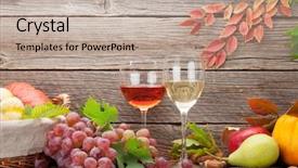  Presentation with end of life care - Colorful slide set enhanced with pumpkins apples pears grape wine backdrop and a mint green colored foreground