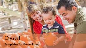  Presentation with race - Amazing PPT theme having pumpkins at the pumpkin patch backdrop and a coral colored foreground
