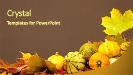  Presentation with halloween - PPT theme having pumpkins autumn background background and a tawny brown colored foreground