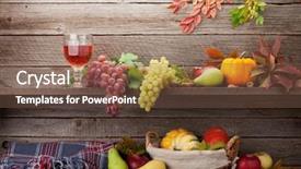  Presentation with end of life care - Presentation theme having pumpkins grapes apples pears wine background and a  colored foreground