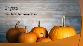  Presentation with halloween - Presentation design enhanced with pumpkins-on-wooden-table-halloween background and a light gray colored foreground