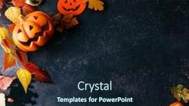  Presentation with halloween - Presentation theme with pumpkins-with-halloween-decorations background and a wine colored foreground