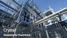  Presentation with oil platform - Amazing theme having pumps inside oil and gas backdrop and a tawny brown colored foreground