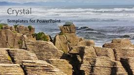  Presentation with pancake - Presentation theme featuring punakaki-pancake-rocks-in-paparoa background and a light blue colored foreground