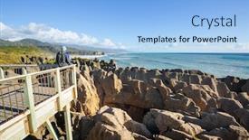  Presentation with beautiful landscapes - Slides with punakaki-pancake-rocks-in-paparoa background and a light blue colored foreground