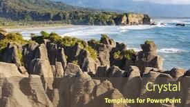  Presentation with beautiful landscapes - Amazing presentation design having punakaki-pancake-rocks-in-paparoa backdrop and a tawny brown colored foreground