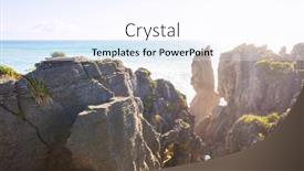  Presentation with pancake - PPT theme featuring punakaki-pancake-rocks-in-paparoa background and a sky blue colored foreground