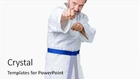  Presentation with few thread bobbin isolated - Audience pleasing PPT layouts consisting of punch - handsome middle age senior man backdrop and a white colored foreground